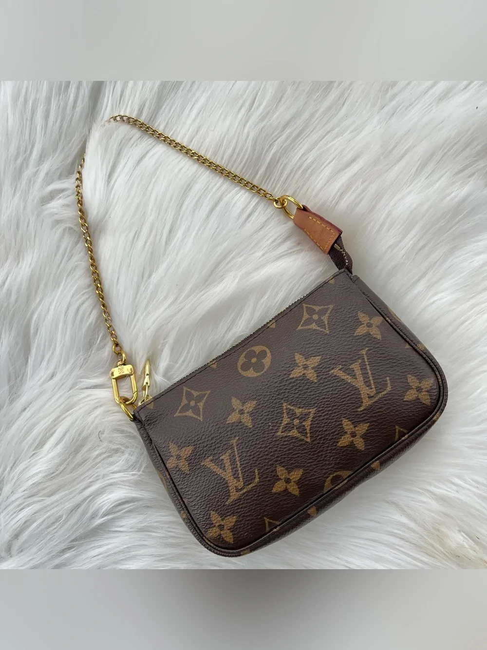 LOUIS VUITTON 2020 Monogram Pouchette Chain Y2K Mini Bag